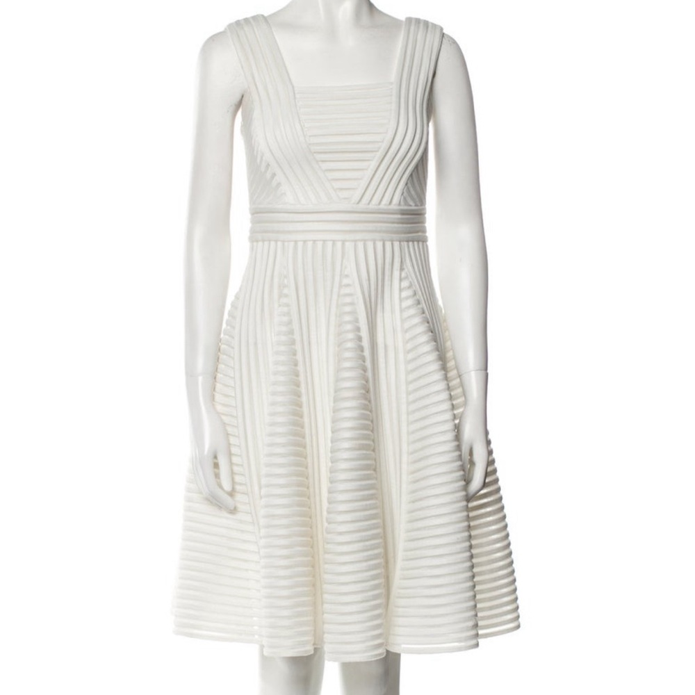 Maje white cocktail dress - fit and flare - perfect condition, knee length